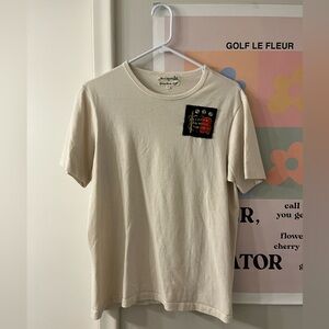 Rowing Blazers Cream Tee with Black and Red Patch